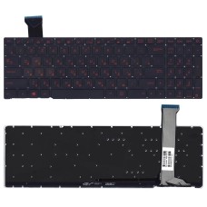Клавиатура для ноутбука Asus GL552VW, G551J, G771, GL552, GL752, N751 черная с красной подсветкой [11660]