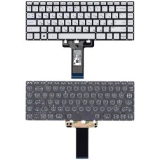 Клавиатура для ноутбука HP 14-bp000 серебристая с подсветкой