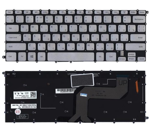Клавиатура для ноутбука Dell Inspiron 14 7437 серебристая с подсветкой