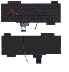 Клавиатура для ноутбука Asus Gaming FX504, FX504GD, FX504GE, FX505, FX505DY, FX505DD черная с красной подсветкой [10428]