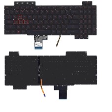 Клавиатура для ноутбука Asus Gaming FX504, FX504GD, FX504GE, FX505, FX505DY, FX505DD черная с красной подсветкой [10428]