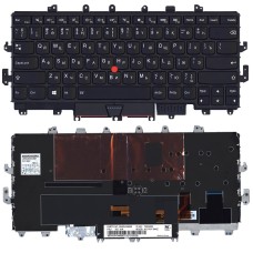 Клавиатура для ноутбука Lenovo Thinkpad X1 Yoga Gen 1 2016 черная с рамкой и подсветкой