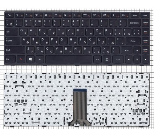 Клавиатура для ноутбука Lenovo Flex 14 G40-30 G40-70 черная с черной рамкой без подсветки