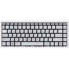 Клавиатура для ноутбука HP Envy 13-AD серебристая с подсветкой