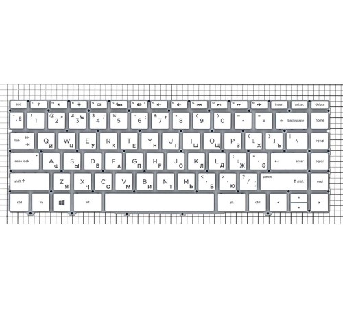 Клавиатура для ноутбука HP Spectre 13-AF белая с подсветкой