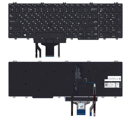 Клавиатура для ноутбука Dell Precision 7530 7730 черная с подсветкой