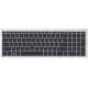 Клавиатура для ноутбука HP Zbook 15U G5 черная с серебристой рамкой и подсветкой