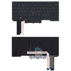 Клавиатура для ноутбука Lenovo Thinkpad E14 черная с подсветкой и указателем