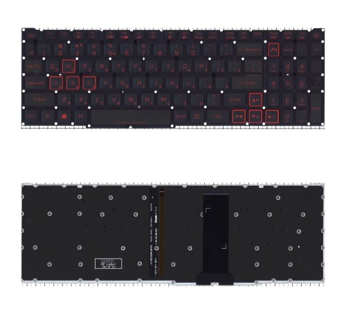 Клавиатура для ноутбука Acer Nitro 5 AN517-51 черная с красной подсветкой