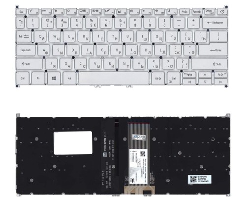Клавиатура для ноутбука Acer Swift 3 SF313-51 серебристая с подсветкой