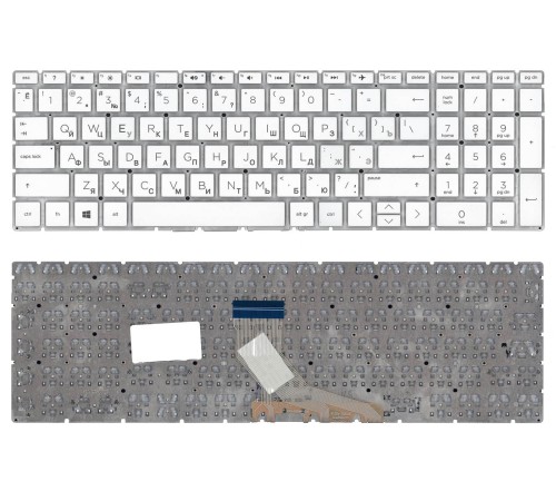 Клавиатура для ноутбука HP Pavilion 15-DA, 15-DB, 15-DF, 15-DX, 17-BY, 17-CA, 250 G7, 255 G7 белая, без рамки