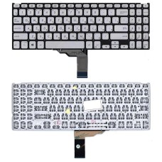 Клавиатура для ноутбука Asus Vivobook F509 F512 X509 X512 серебристая с подсветкой