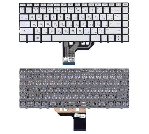 Клавиатура для ноутбука HP Spectre X360 13-w, 13-ac, 13-ad серебристая с подсветкой