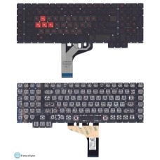 Клавиатура для ноутбука HP Omen 17-AN, 17-AN000 черная, с белой подсветкой [11938]
