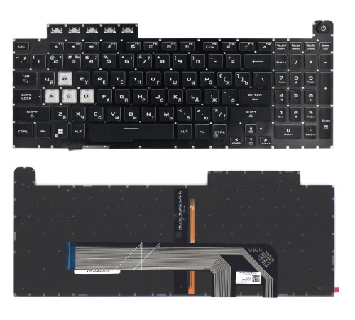 Клавиатура для ноутбука Asus Gaming FX506, FX506U, FX706, FA706 черная с RGB подсветкой