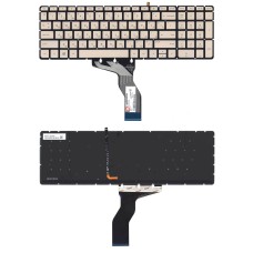 Клавиатура для ноутбука HP Pavilion 15z-ab100 золотая с подсветкой