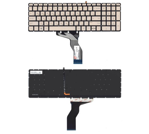 Клавиатура для ноутбука HP Pavilion 15z-ab100 золотая с подсветкой