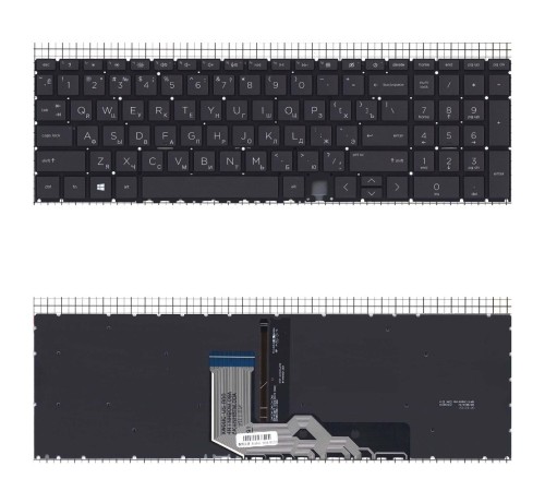 Клавиатура для ноутбука HP Envy 15-ED 17-CG черная с подсветкой