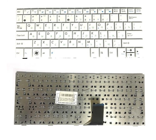 Клавиатура для ноутбука Asus EeePC 1001, 1005, 1008, (RU) белая, матовая [10049]