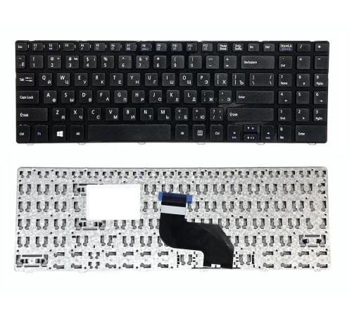 Клавиатура для ноутбука DNS 0151280, 0151831, 0153300, 0153733 (RU) черная, с ЧЕРНОЙ РАМКОЙ