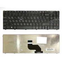 Клавиатура для ноутбука DNS 0151280, 0151831, 0153300, 0153733, CR640 (RU) черная, с ЧЕРНОЙ РАМКОЙ [10196]