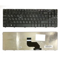 Клавиатура для ноутбука DNS 0151280, 0151831, 0153300, 0153733, CR640 (RU) черная, с ЧЕРНОЙ РАМКОЙ [10196]