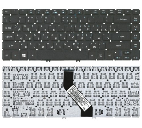 Клавиатура для ноутбука Acer Aspire V5-471 V5-431 M5-481T (RU) черная с подсветкой без рамки [10203]