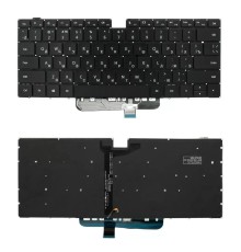 Клавиатура для ноутбука Huawei MateBook D14, D15; Honor MagicBook 14, 15, Pro черная, с подсветкой [12139]