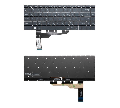 Клавиатура для ноутбука MSI Modern 14 A4M, 14 B4M, 14 B5M; MSI Modern 15 A10M, 15 A10RB, 15 A10RBS, с подсветкой, длинный Ctrl
