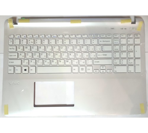 Клавиатура для ноутбука Sony FIT 15 SVF15 (RU) серебристая топ-панель, без подсветки