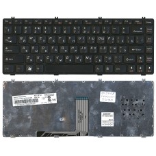 Клавиатура для ноутбука Lenovo Y470 черная (RU) с черной рамкой