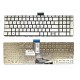 Клавиатура для ноутбука HP Pavilion 15-AB, 15-BS, 15-RA, 17-AB, 17-BS, 17-G серебристая, с подсветкой, без рамки