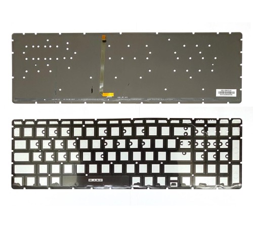 Клавиатура для ноутбука HP Pavilion 15-AB, 15-BS, 15-RA, 17-AB, 17-BS, 17-G серебристая, с подсветкой, без рамки