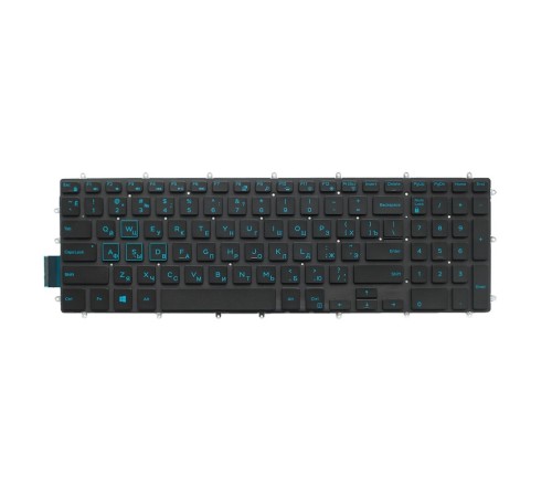 Клавиатура для ноутбука Dell Inspiron 15-5565, 5567, 5570, G3 15 3579, G5 15 5587, G7 15 7588 (RU) черная с голубой подсветкой