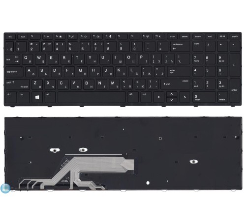 Клавиатура для ноутбука HP HP Probook 450 G5, 455 G5, 470 G5 (RU) черная, черная рамка