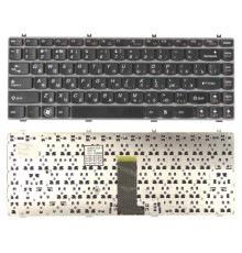Клавиатура для ноутбука Lenovo Y470 черная (RU) с серой рамкой