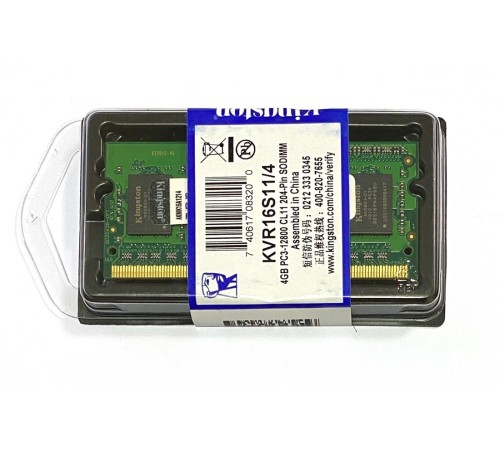 Оперативная память SODIMM 4Gb (1600Mhz) DDR3 Kingston KVR16S11/4, новая