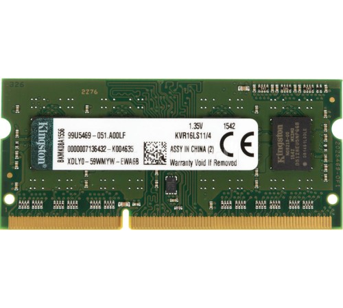 Оперативная память SODIMM 4Gb (1600Mhz) DDR3L Kingston KVR16LS11/4