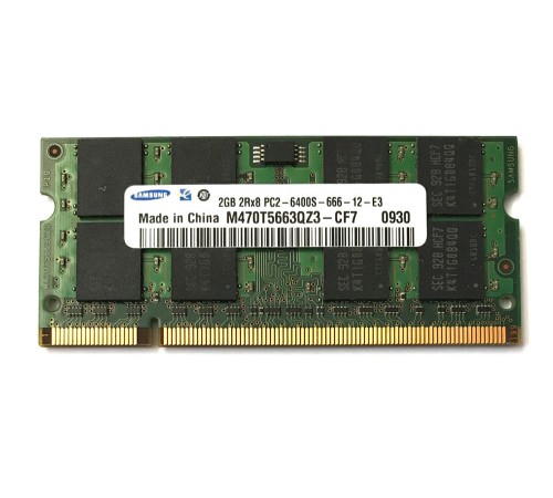 Оперативная память SODIMM 2Gb (800MHz) DDR2 Samsung M470T5663QZ3-CF7 2R*8 PC2-6400S-666-12-E3