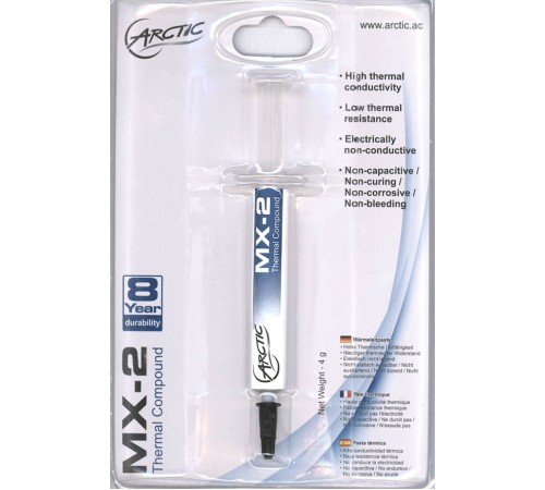 Термопаста Arctic Cooling MX-2 Thermal Compound 4 гр, ~5.6 Вт/(мК)