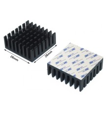 Радиатор аллюминиевый 28х28х10мм, с термоскотчем 3M 9448A [12460]