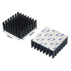 Радиатор аллюминиевый 28х28х10мм, с термоскотчем 3M 9448A [12460]