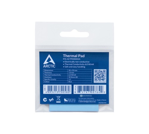 Термопрокладка 50x50x1мм Arctic Thermal Pad 6Вт/(м*К) 