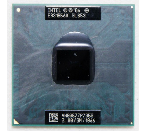 Процессор для ноутбука Intel Core 2 Duo Mobile P7350 SLB53 Socket P PGA478 (3M Cache, 2.00 GHz), с разбора