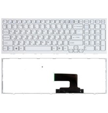 Клавиатура для ноутбука Sony Vaio VPC-EH (RU) белая, белая рамка [10103]