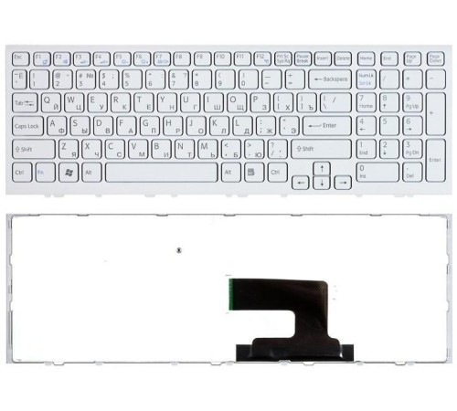 Клавиатура для ноутбука Sony Vaio VPC-EH (RU) белая, белая рамка [10103]