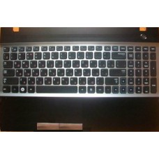 Клавиатура (топ-панель) для ноутбука Samsung NP300V5A, NP305V5A, NP300V5A (RU), черная с серебром [10093]