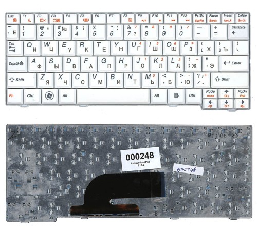 Клавиатура для ноутбука Lenovo S10-2 (RU) белая