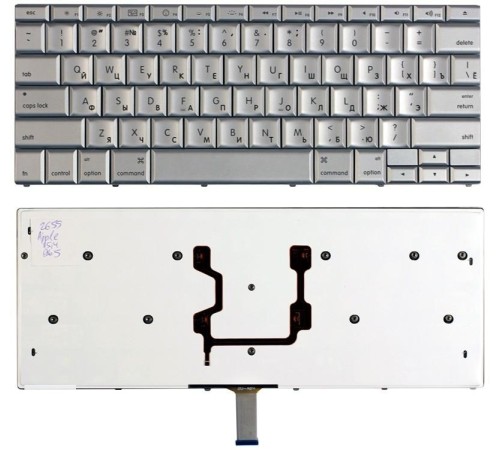 Клавиатура для ноутбука Apple Macbook 15.4 965 (RU) серебристая A1260
