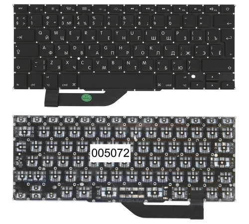Клавиатура для ноутбука Apple MacBook Pro A1398 большой Enter original (RU) черная